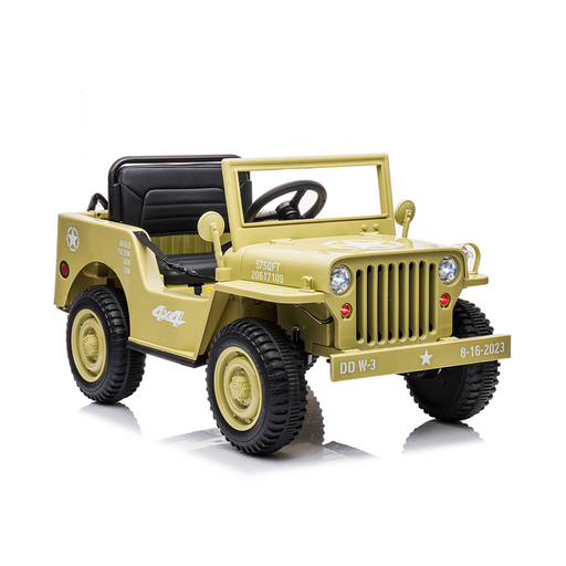 New Aim 12v Military Jeep Kids Electric Ride On with Remote  - Green