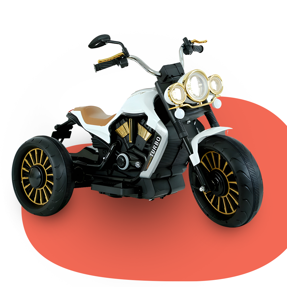 New Aim 12v Three Wheels Kids Electric Ride-On Motorbike - White – Kids ...