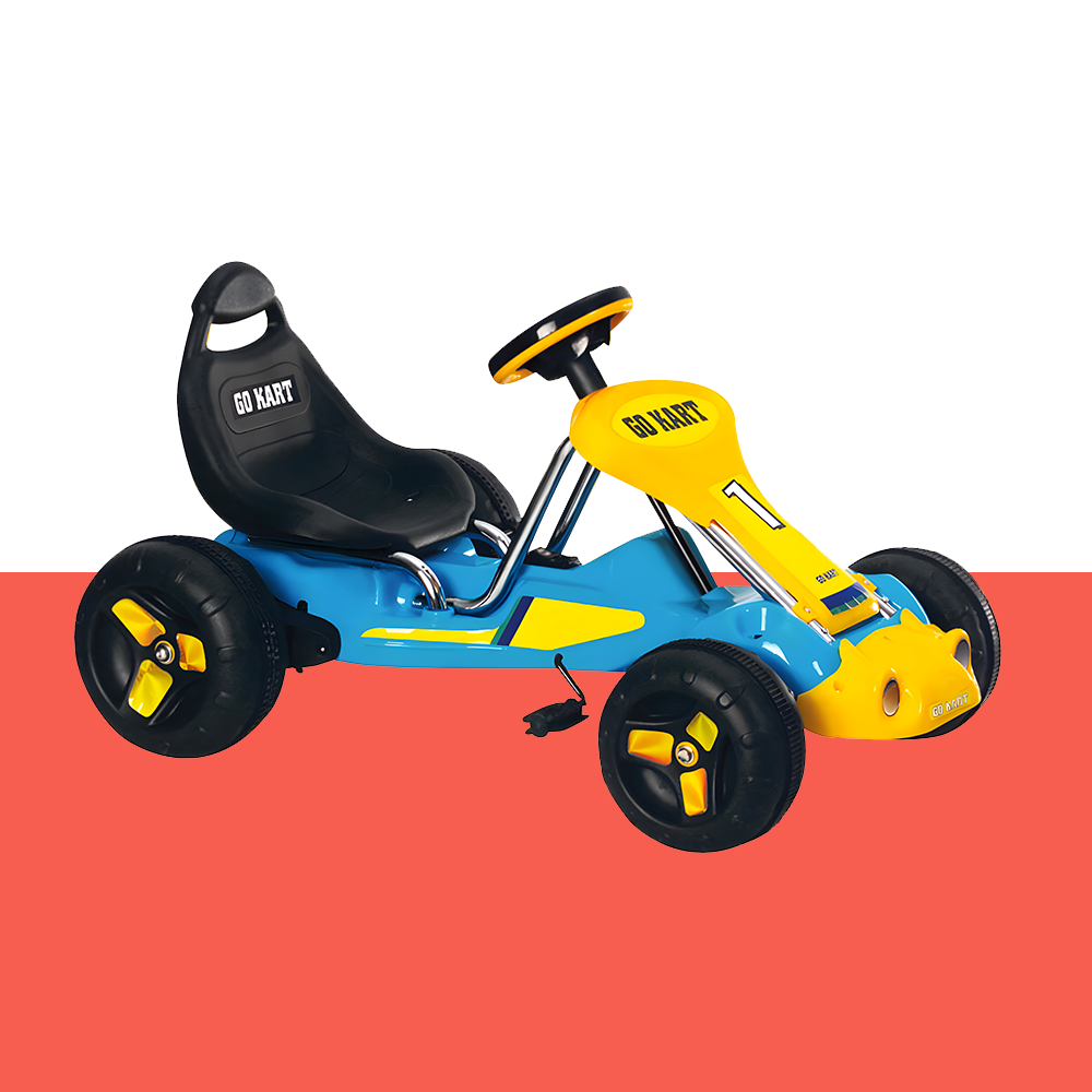 New Aim 4-Wheel Kids Pedal Powered Go-Kart - Black