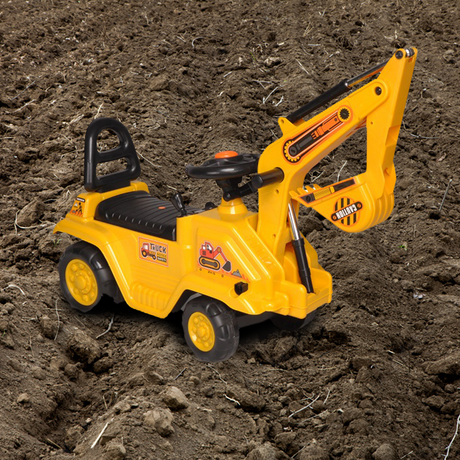 excavator on actual soil ground