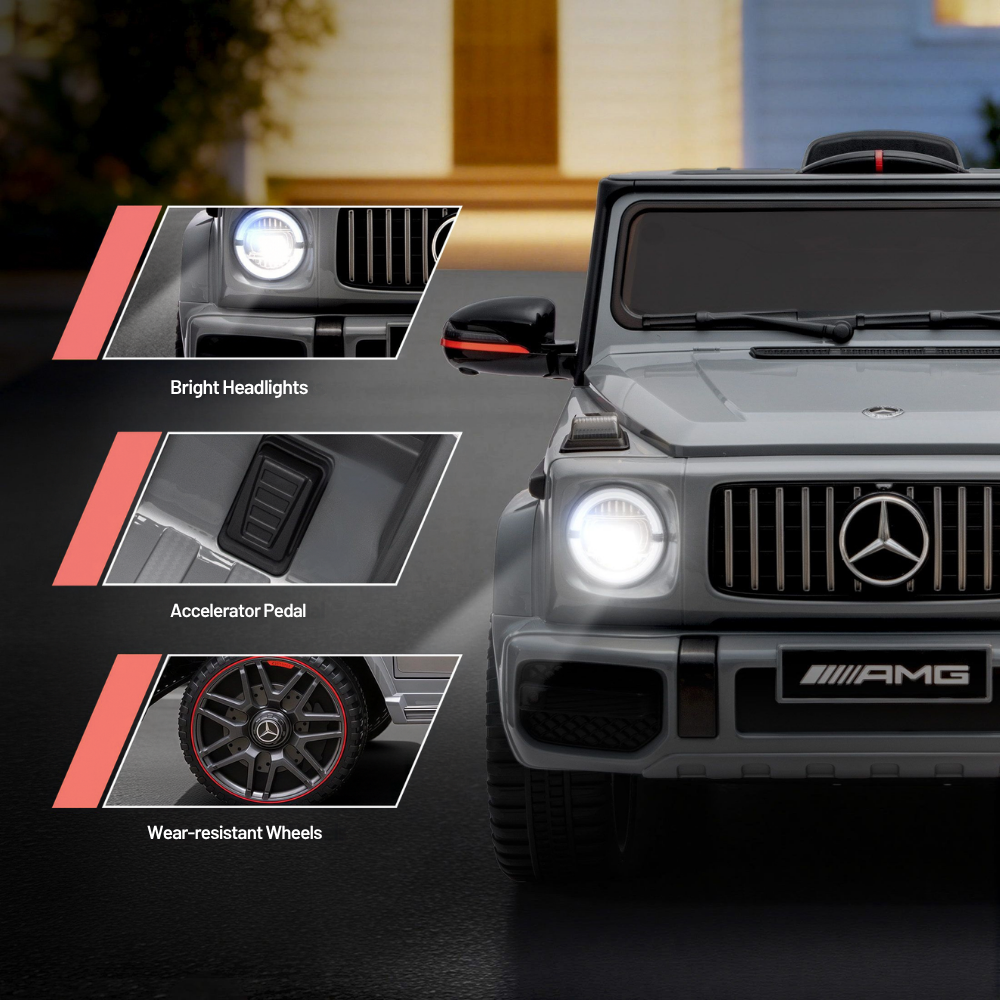 New Aim Mercedes Benz G63 12v Kids Ride On Car with Remote - Grey