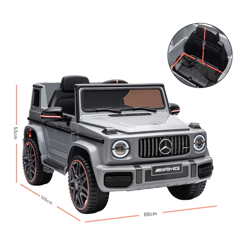 New Aim Mercedes Benz G63 12v Kids Ride On Car with Remote - Grey