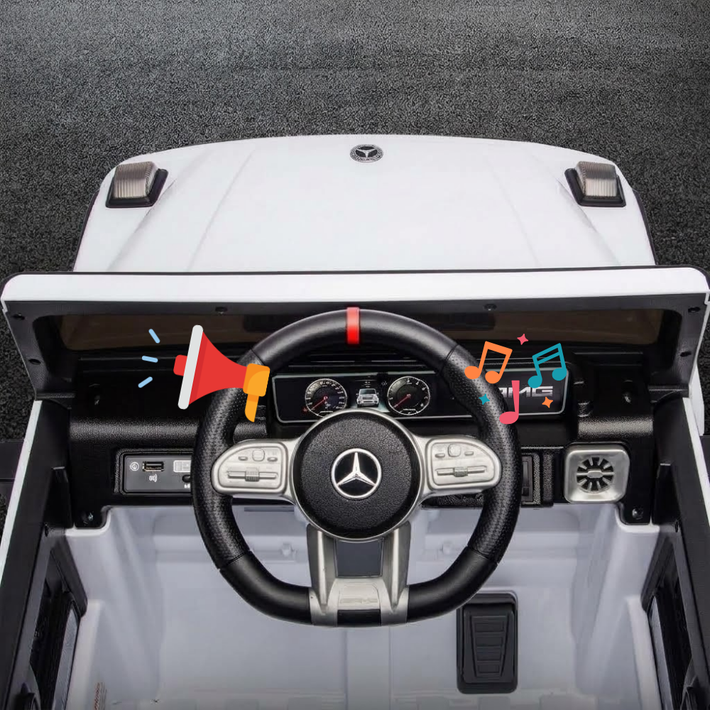 New Aim Mercedes Benz G63 12v Kids Ride On Car with Remote - White