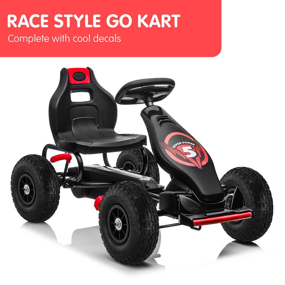 Kahuna G18 Kids Ride On Pedal Powered Go Kart Racing Style - Red