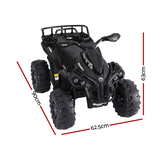 dimensions of Rigo 12v Kids Electric ATV Quad Bike Ride On with Storage Rack - Black