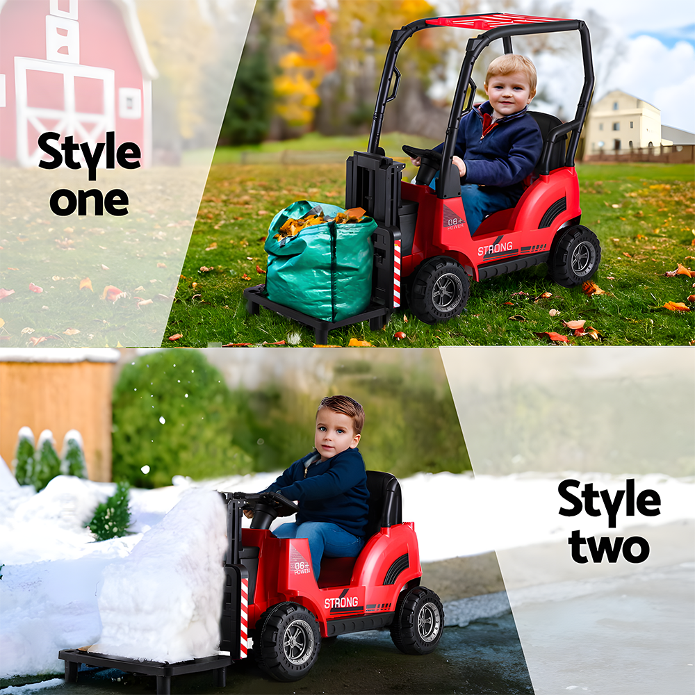 Rigo 12v Kids Electric Forklift Loader Ride On Car with Remote - Red