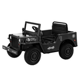 Rigo 12v Kids Military Jeep Off Road Ride On Car with Remote - Black