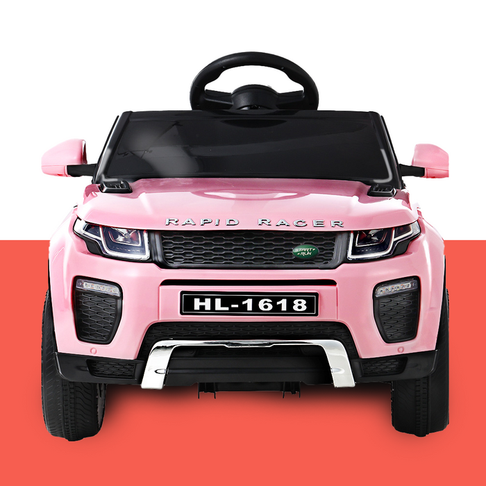 front view of Rigo 12v Range Rover-Inspired Kids Electric Ride On with Remote - Pink