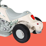 rear view of Rigo 6v Kids Electric Motorbike with Bubble Maker - Green