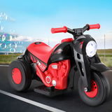 front view of Rigo 6v Kids Electric Motorbike with Bubble Maker - Red