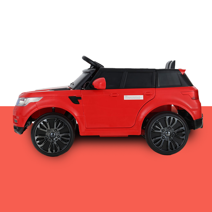 side view of Rigo 6v Range Rover-Inspired Kids Electric Ride On with Remote - Red