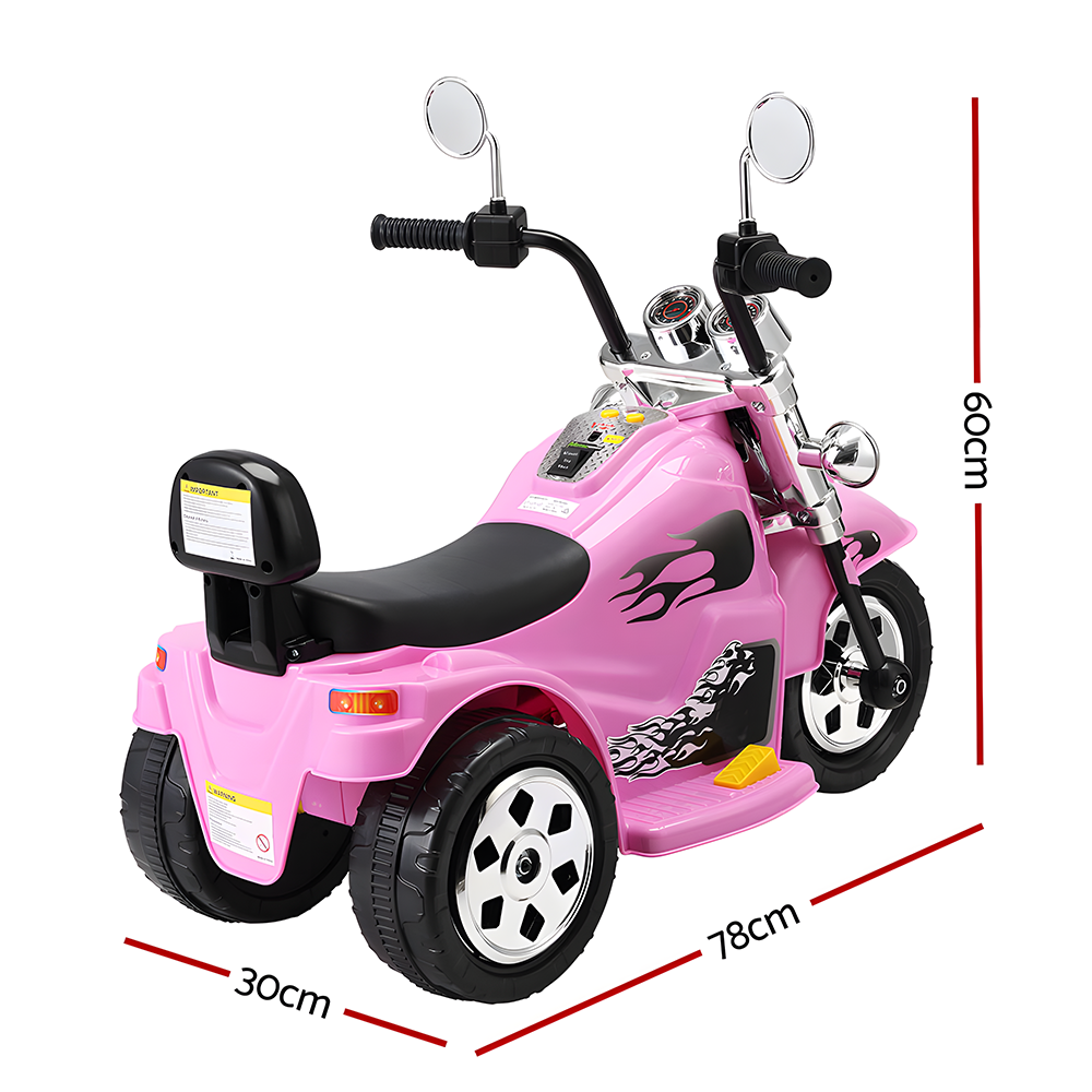 Rigo Harley Inspired 6v Kids Electric Ride On Motorbike - Pink