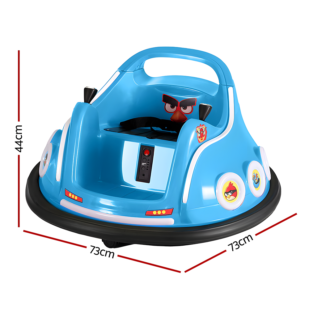 Dimensions of Angry Birds bumper car: 73cm x 73cm x 44cm