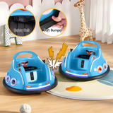 Two Angry Birds bumper cars indoors, showing soft bumper and safety belt