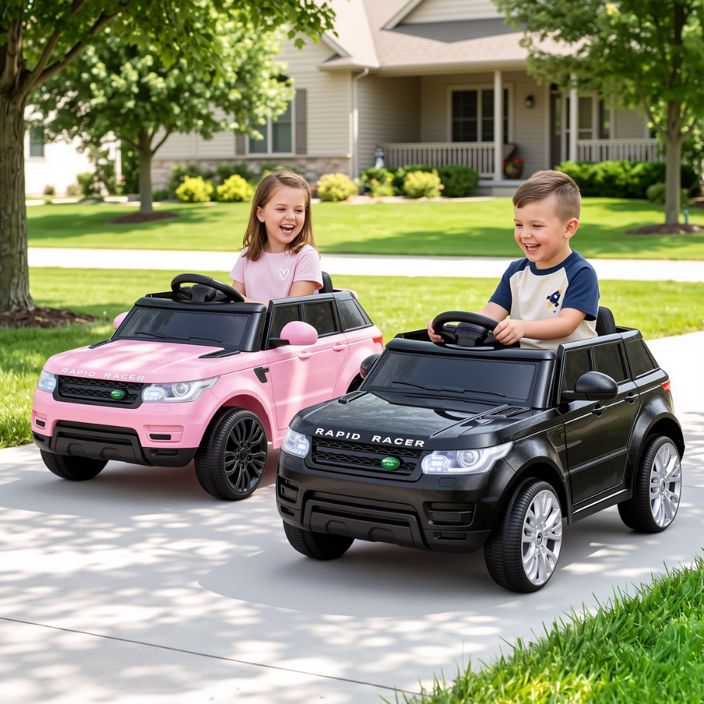 Rigo 6v Kids Ride On Car 2-Pack with Remote - Black & Pink