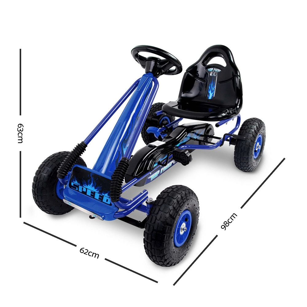 Rigo Pedal Powered Kids Go Kart - Blue