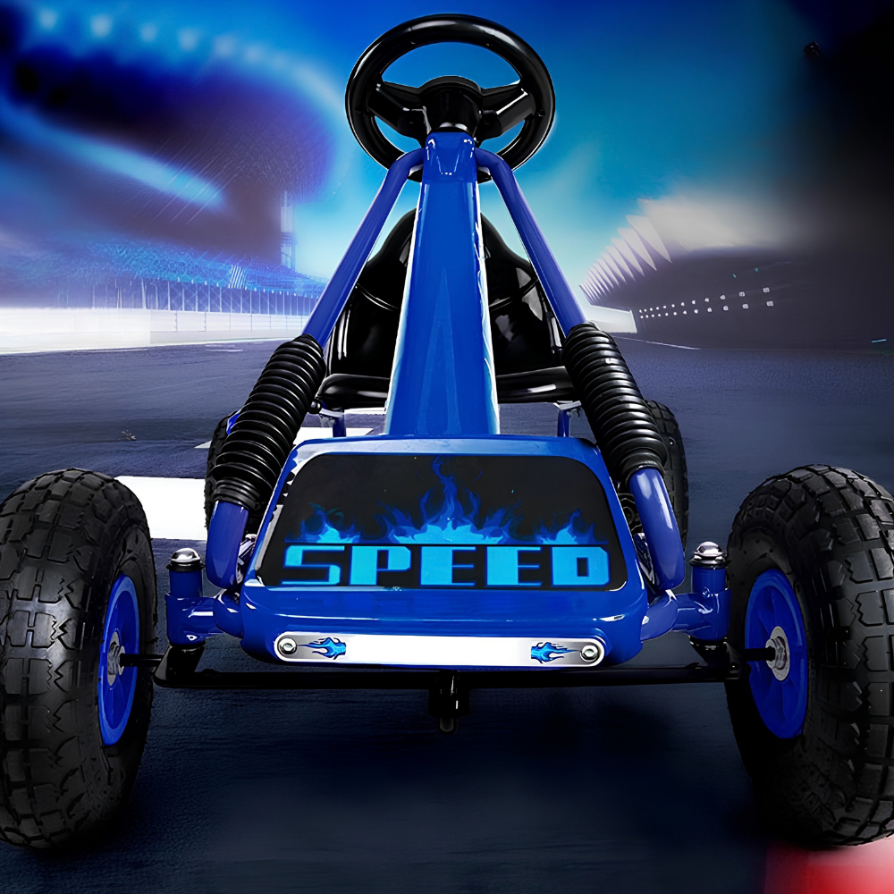 Rigo Pedal Powered Kids Go Kart - Blue
