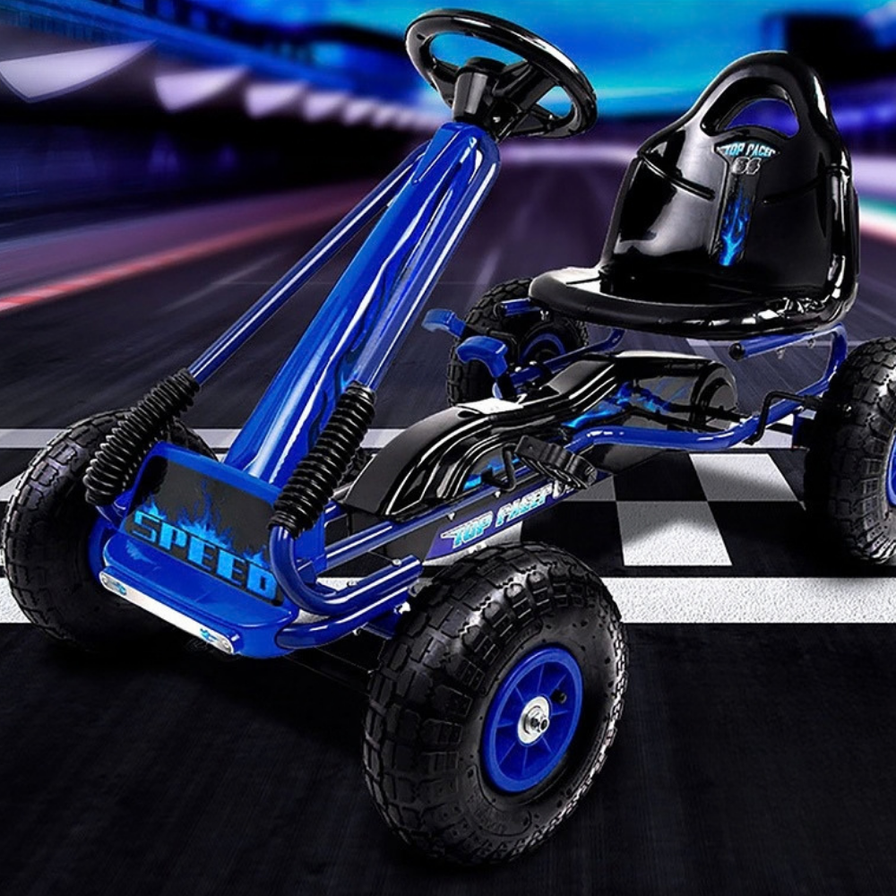 Rigo Pedal Powered Kids Go Kart - Blue