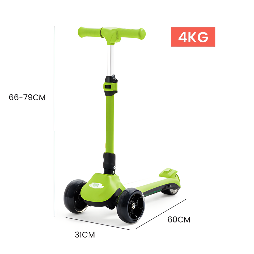 Rovo Kids 22v Folding 3-Wheel Kids Electric Scooter - Green