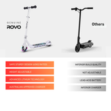 Comparison of Genuine ROVO scooter and others on a white background
