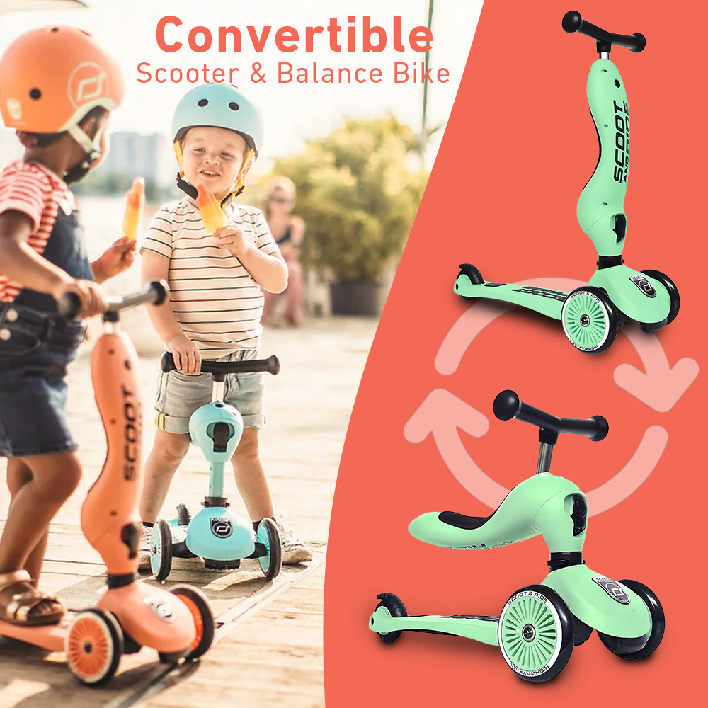 Scoot Ride Highwaykick 1 Convertible Scooter Balance Bike Green Kids Car Sales