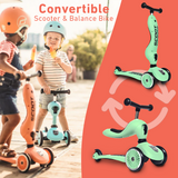 Scoot & Ride Highwaykick 1 Convertible Scooter & Balance Bike - Green