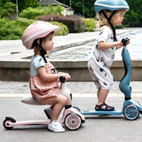 kids riding on Scoot & Ride Highwaykick 1 Convertible Scooter & Balance Bike - Steel