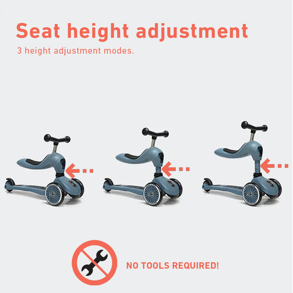 Seat height adjustments no tools requirement