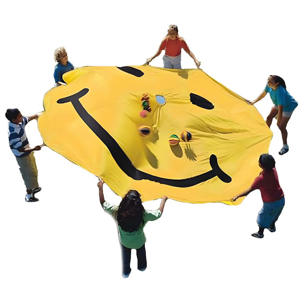 Smiley Face Playchute With Handles 3.6m Diameter – Kids Car Sales