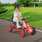 VEVOR Kids Ride On 4-Wheel Pedal Powered Go Kart - Red