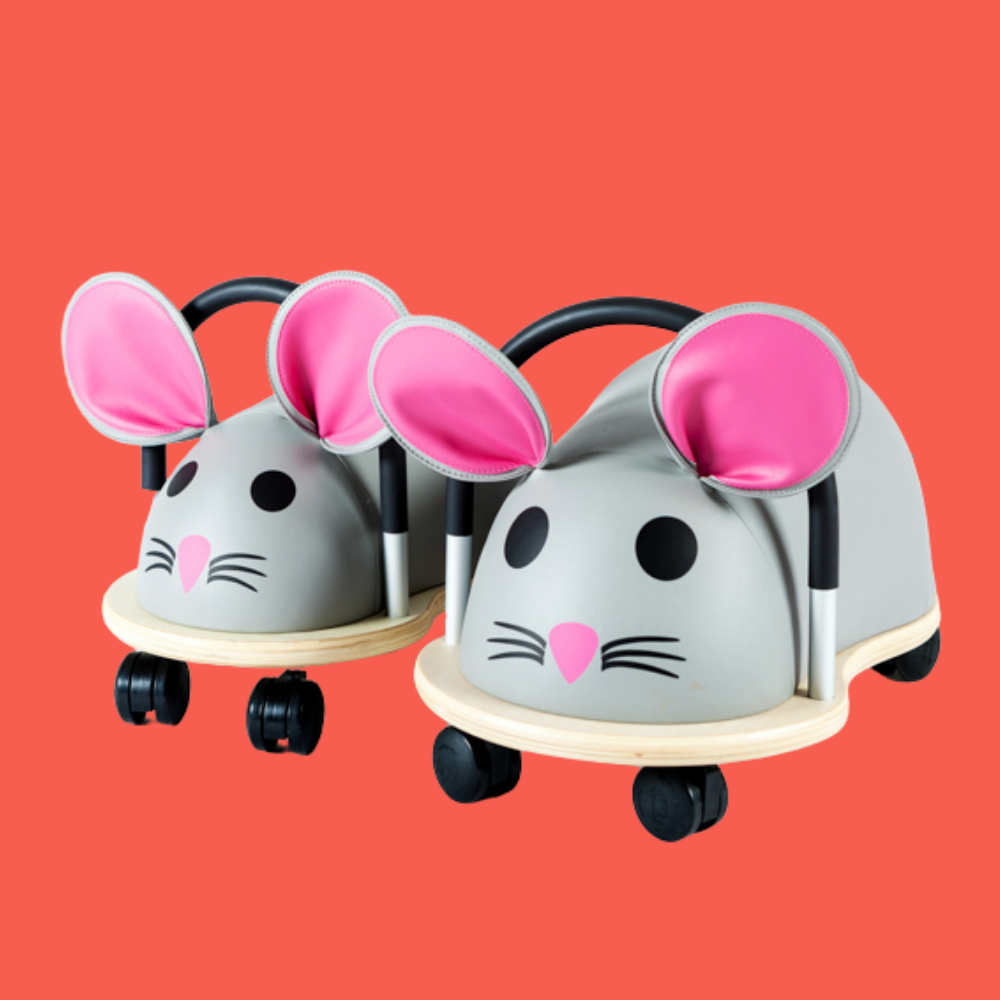 Two mouse-shaped on a red background