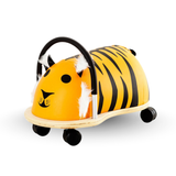 Toy car shaped like a tiger on a white background