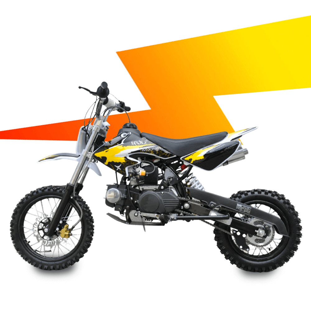 Motoworks Motoworks 125cc Petrol Powered 4-Stroke Kids Dirt Bike - Yellow MOT-125DB-YEL