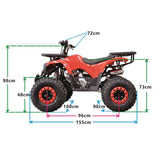 Motoworks Motoworks 150cc Petrol Powered 4-Stroke Raider Kids Quad Bike - Red MOT-150ATV-RA-RED