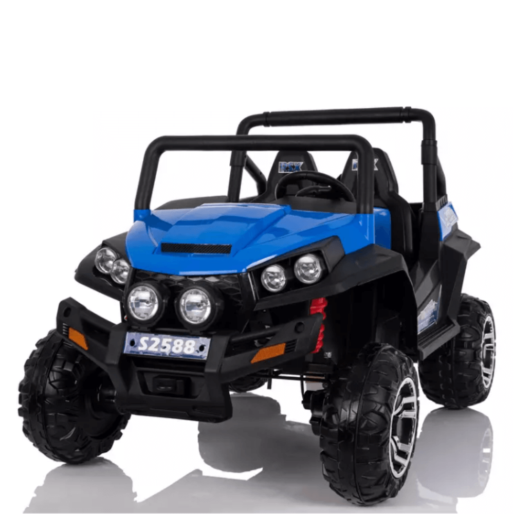 Kids Car Sales Big 2-Seat Trail-Cat 24v Kids Ride-On Buggy w/ Remote - Blue BJS2588-1-BLU