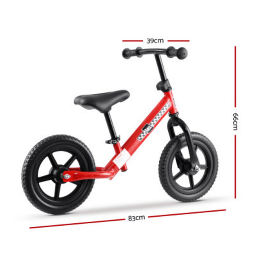 Kids 12 Inch Ride-On Balance Bike - Red
