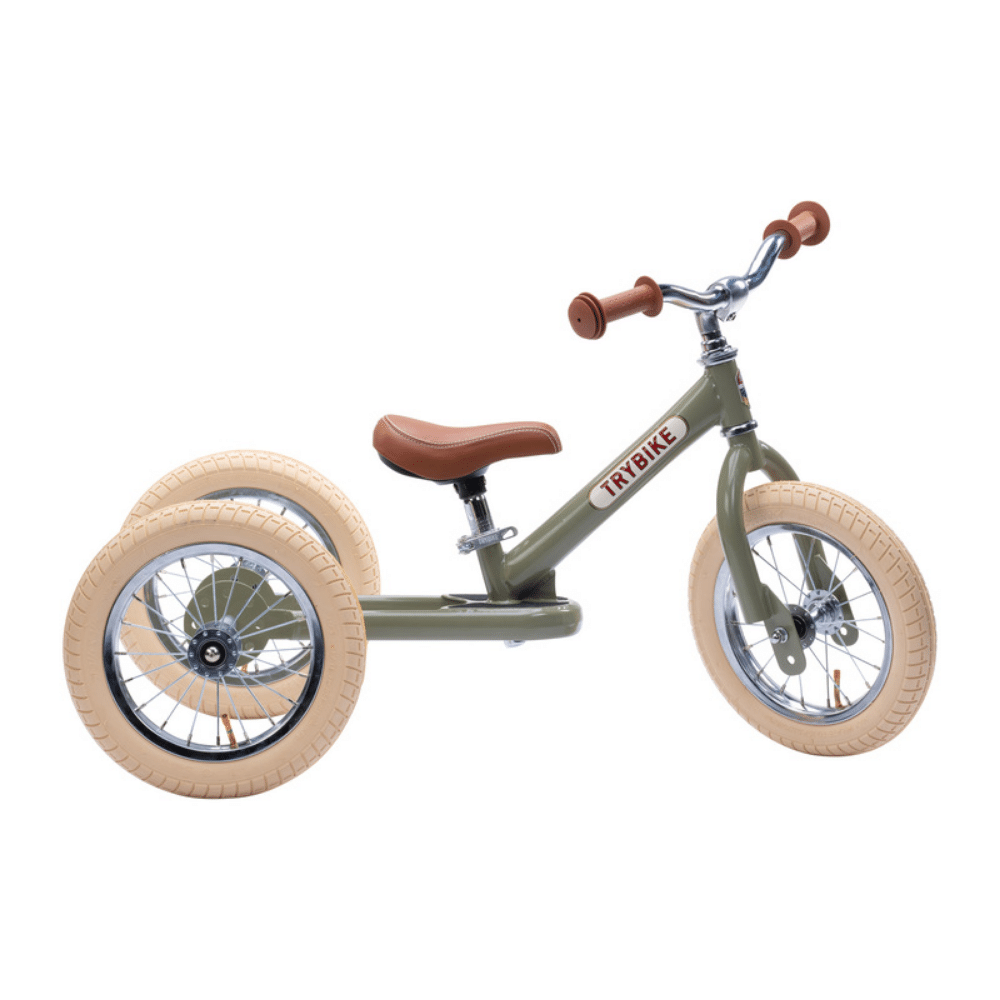Trybike Steel 2 in 1 Kids Trike Balance Bike Vintage Green