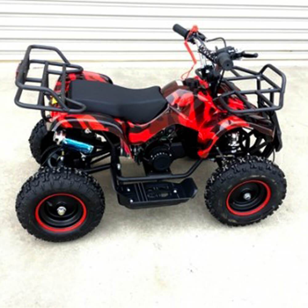 MJM MJM 49cc Petrol Powered 2-Stroke Farm Kids ATV Quad Bike - Red MJM-49ATV-FA-RED