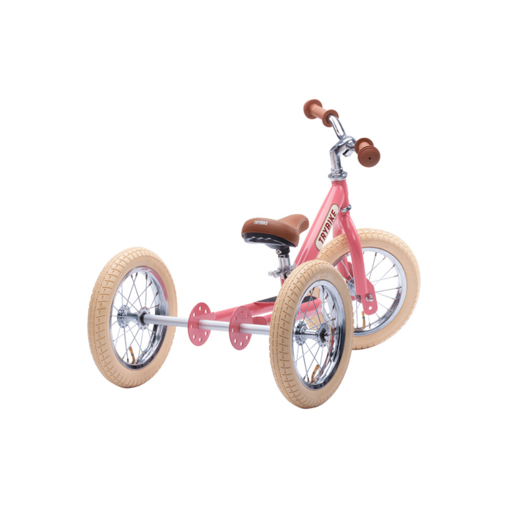 Trybike Trybike Steel 2 in 1 Kids Trike/Balance Bike - Vintage Pink TB6143