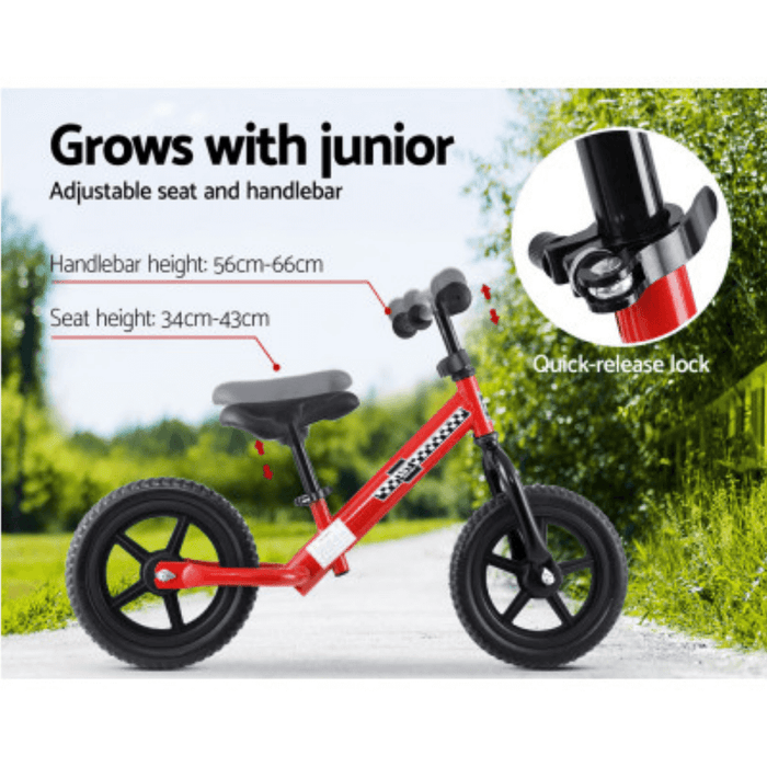 Kids 12 Inch Ride-On Balance Bike - Red