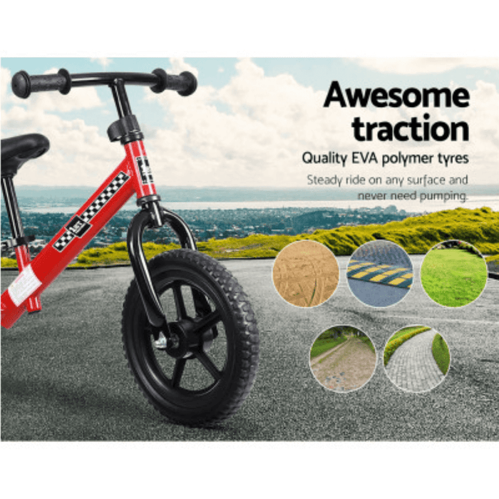 Kids 12 Inch Ride-On Balance Bike - Red