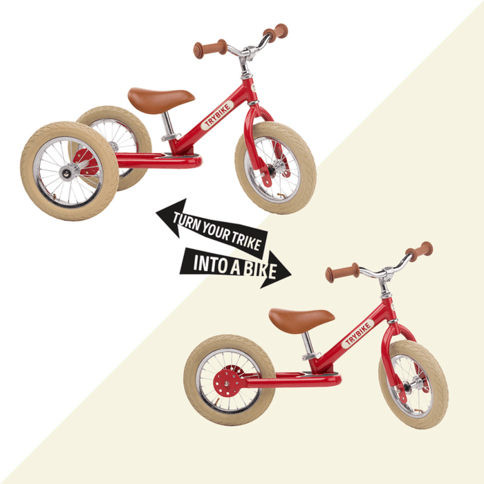 Trybike Trybike Steel 2 in 1 Kids Trike/Balance Bike - Vintage Red TB6175