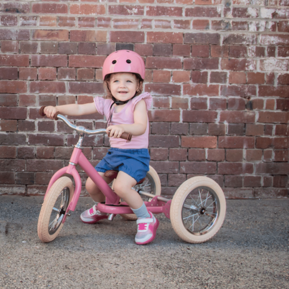 Trybike Trybike Steel 2 in 1 Kids Trike/Balance Bike - Vintage Pink TB6143