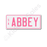 Unbranded White / Baby Pink Personalised Mini Number Plate for Kids Ride-On Cars Mini-Plate