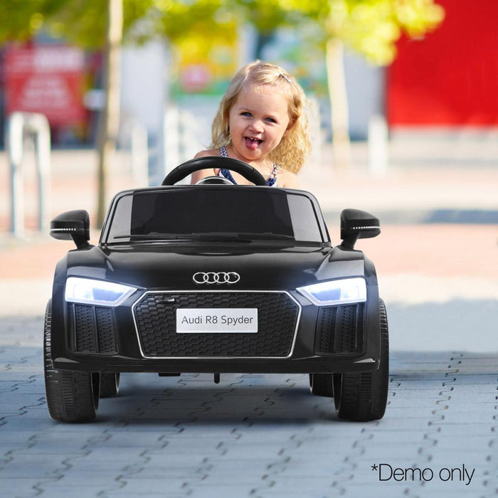 Unbranded Audi R8 Licensed Black 12v Ride-On Kids Car RCAR-R8-S-BK