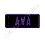 Unbranded Black / Purple Personalised Mini Number Plate for Kids Ride-On Cars Mini-Plate