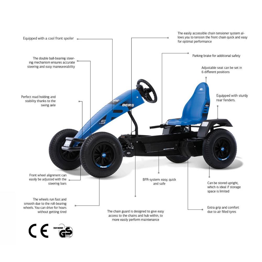 BERG BERG B. Super Blue BFR-3 Kids Ride On Pedal Kart 07.20.22.00