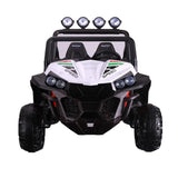 Kids Car Sales Big 2-Seat Trail-Cat 24v Kids Ride-On Buggy w/ Remote - White BJS2588-1-WHI