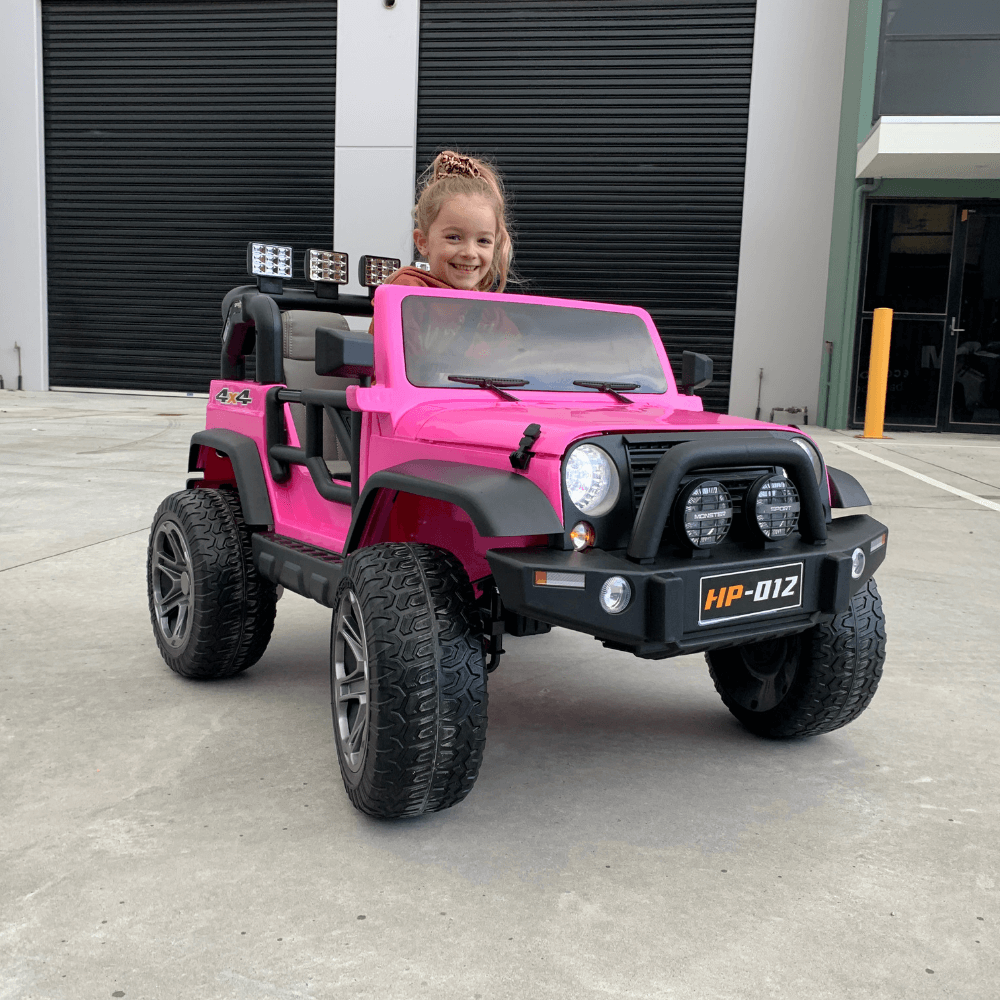 Big 2 Seat Beach Cruiser 12v Kids Ride On SUV w Remote Pink Kids Car Sales