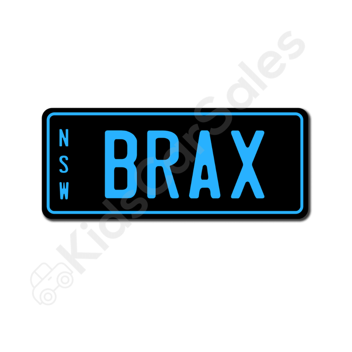 Unbranded Black / Medium Blue 1 x Free Personalised Mini Number Plate for Kids Ride-On Cars (WITH PURCHASE ONLY) Mini-Plate